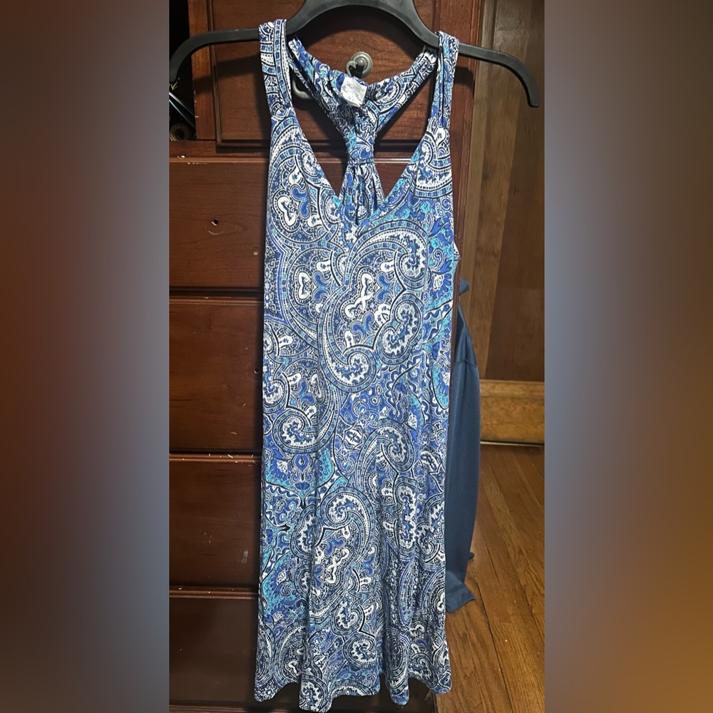 Sigrid Olsen Blue and White Paisley Dress